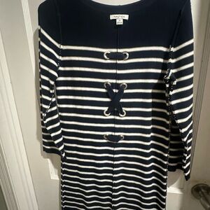 Nautica Dark Blue Cotton Top with White Trim